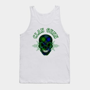 Scottish Clan Gunn Tartan Celtic Skull Tank Top